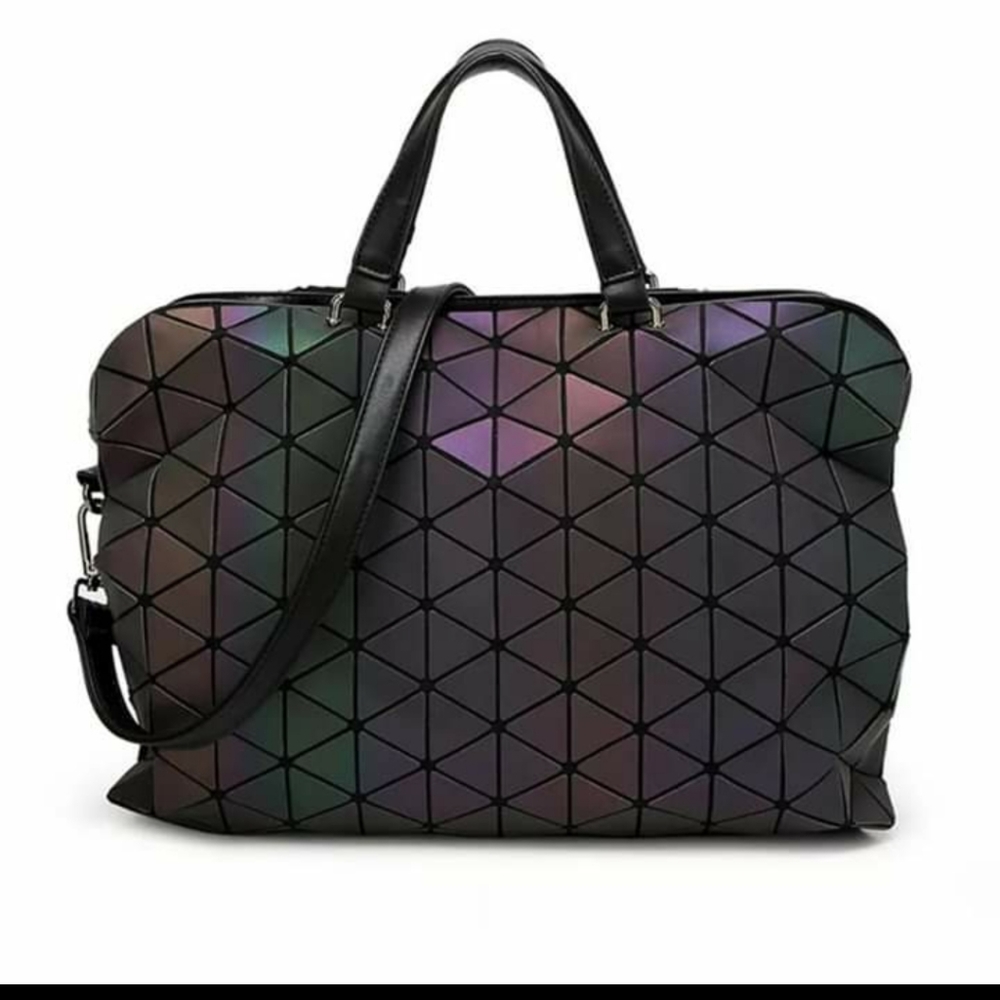 Holographic luminous geometric handbag/work bag